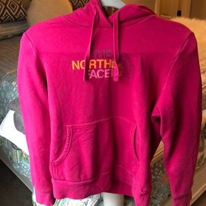 Pink north face sweatshirt